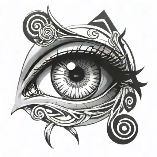Female Rinnegan Eye Davinci Style Tattoo Sketch