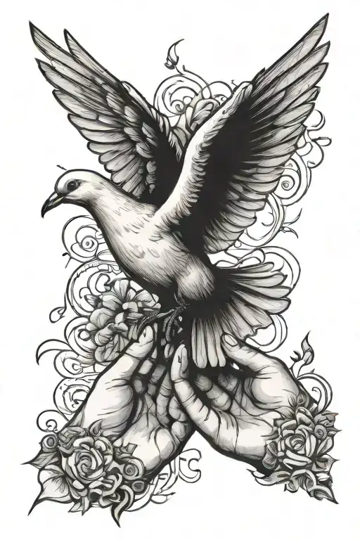 Hands Releasing A Dove