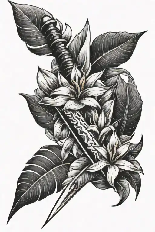 Sword With Heliconia