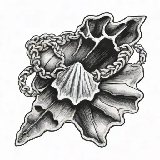 A Dainty Seashell Bracelet Wrapping Around A Wrist With A Hidden Dog Paw Print