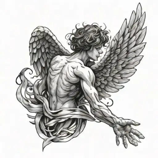 Fallen Angel Reaching Toward A Hand