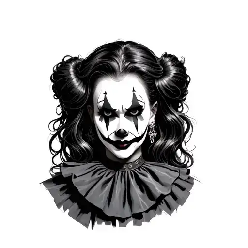 Hot Evil Clown Girl Behind Neck