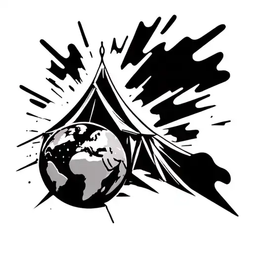 Tent With Exploding Earth Globe