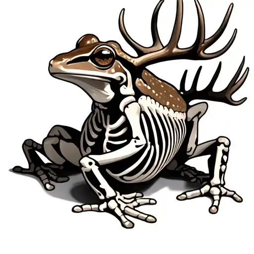 Skeleton Frog With Caribou
