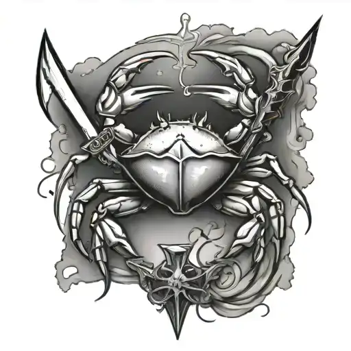 A Crab Stabing Himself In The Heart With A Sword