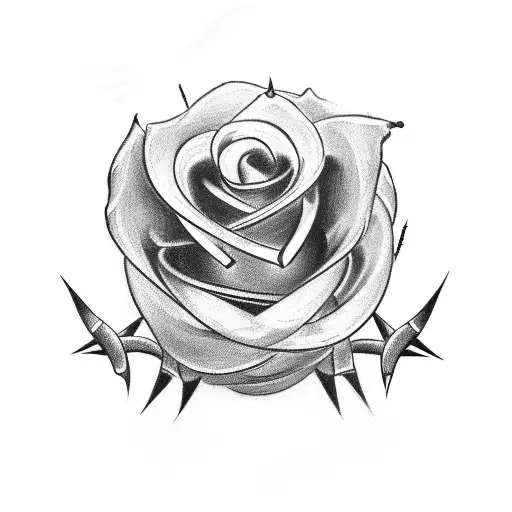 Design A Tattoo Of A Thorn Rose Intertwined With Lacrosse Sticks