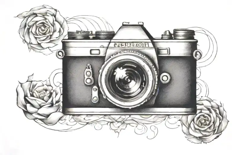 Photography Camera With Aperture Symbol Inside