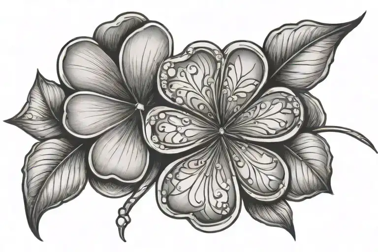 Four Leaf Clover And Diamond