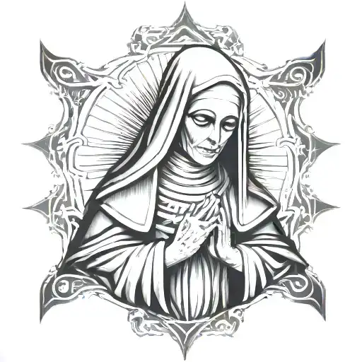 Scary Nun Praying