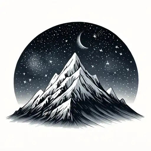 Mountain Sky Filled With Stars