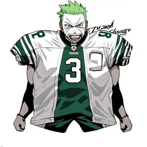 Son Anime Zoro And Football Jerseys Number 3 Crosses