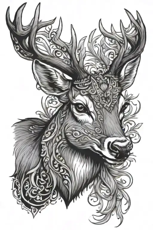 Front View Deer Head