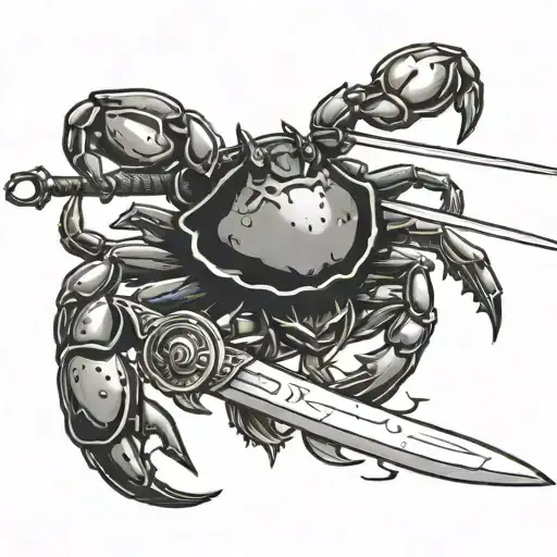 A Crab Stabing Himself With A Sword