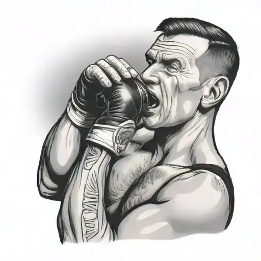 Irish Bare Knuckle Boxer Drinking Pint Of Guinness