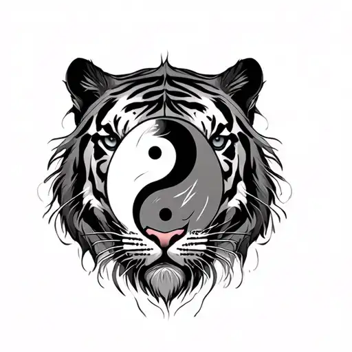 Tiger With Yin Yang Symbol