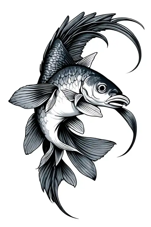 Coi Fish Surrounding Jesus Stripped