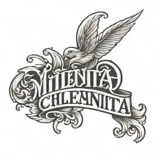 Lettering That Says Milenita In Cursive In Cursive