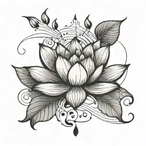 Lotus With Music Notes
