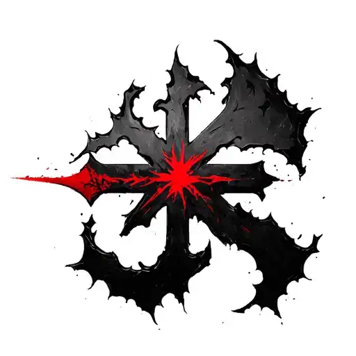 Saiyan Symbol Mark With A Red Iron On The Skin By Tearing It Away With