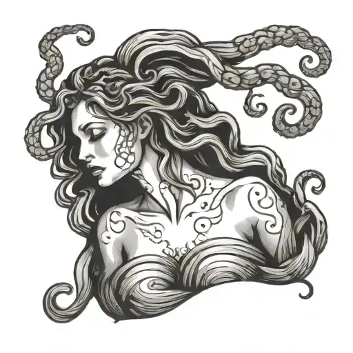 Medusa With Semicolon Tears Flowing