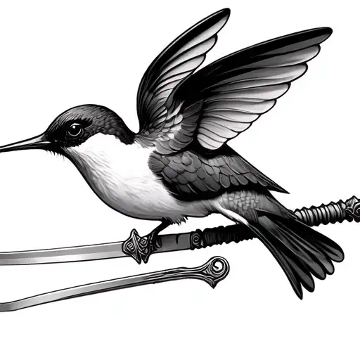 Humming Bird With Sword