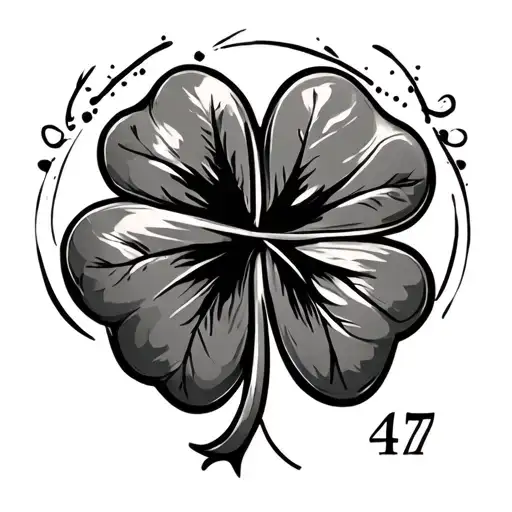 Number 47 Inside A Clover Leaf