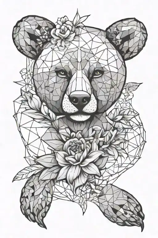 Day Lily Bear Peace Sign Geometric