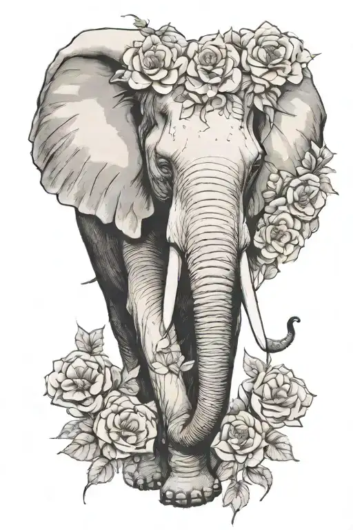 Salvador Dali Elephant With Flowers Forming
