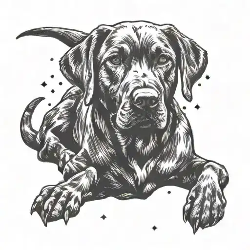 Labrador And Scorpio Constellation Intertwined