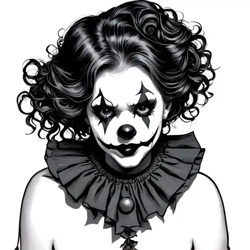 Evil Clown Girl Behind Neck