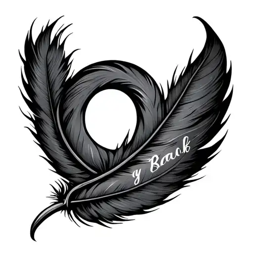 Infinite Symbol Made Out Of A Feather With The Name Roy