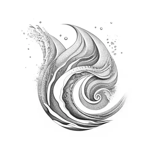 A Kitchen Utensil Set Forming The Shape Of Ocean Waves