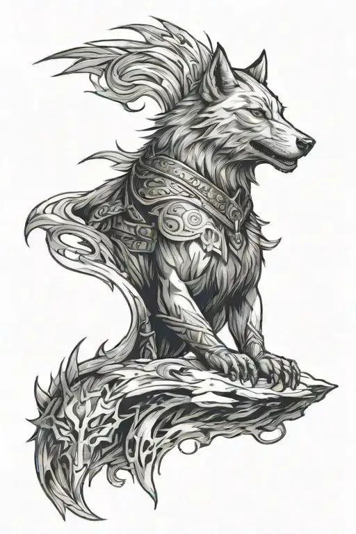 Witcher Wolf Tattoo Sleeve