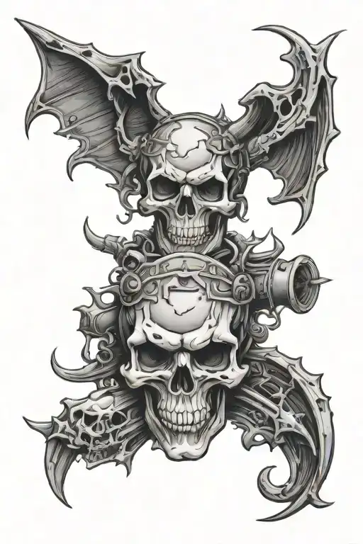 Heavy Metal Skull Surviving Demons