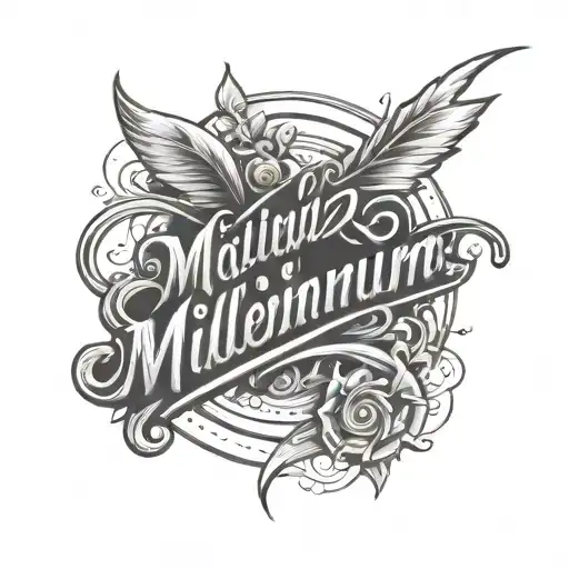 Lettering That Says Millennium In Cursive On The Stem