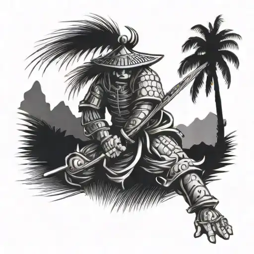 Samurai Warrior Coconut Tree