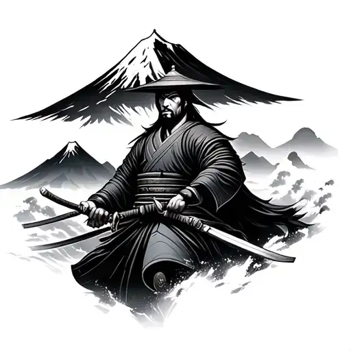 Samurai And Mt Fuji Background