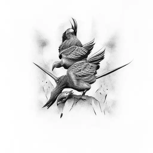 Three Norse Style Crows