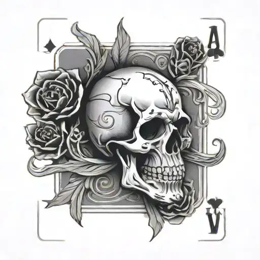 Playing Card With A Skull
