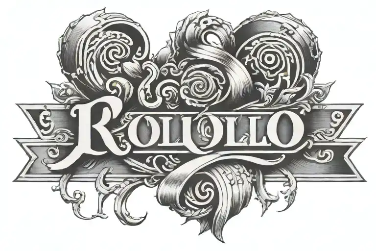 The Word Rollo With Shading Behind It