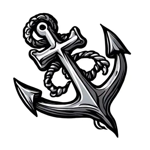 Anchor With Cross Cut Out In Middle