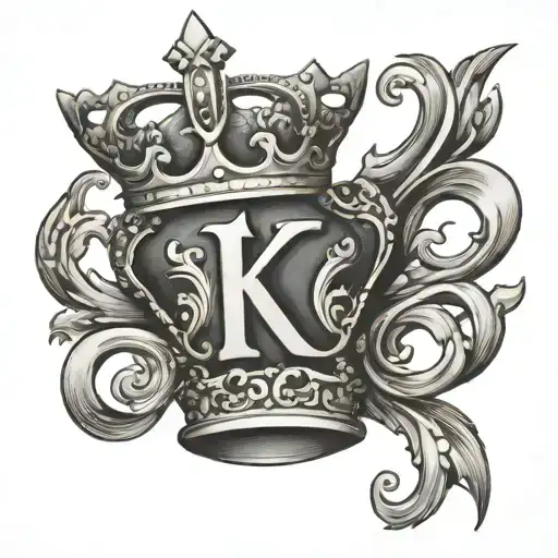 Letter K Kings Crown