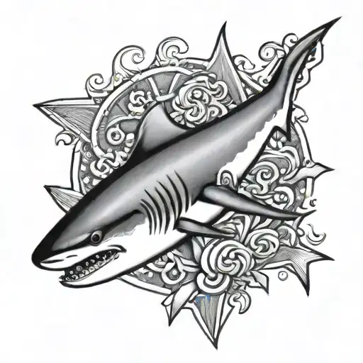 Small Shark With Initials Mar