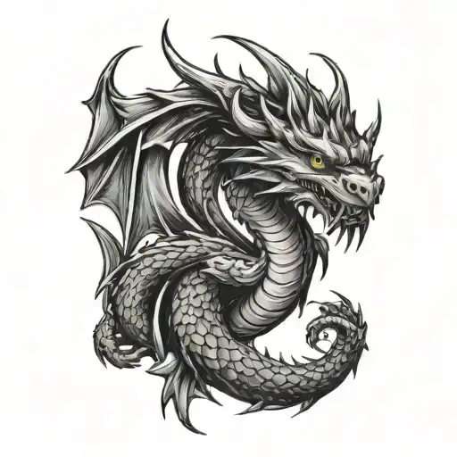 Old School Dragon On Back