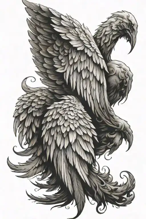 Massive Angel Wings With Melted Feathers