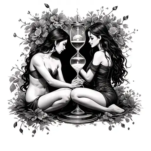 Reaching Down For His Girl Sitting With Him What's An Hourglass