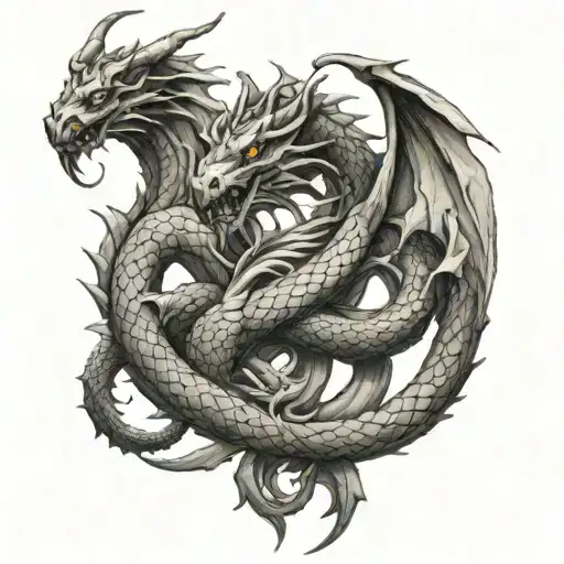 Dragon Cross Intertwined
