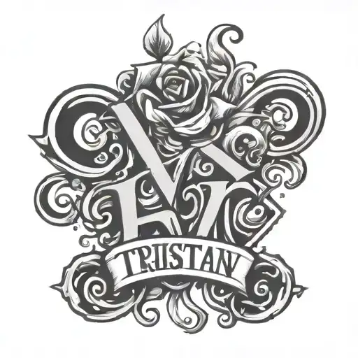 Triistan In Grafitti Font With Feminine Image Symbolizing New Beginnings And Love
