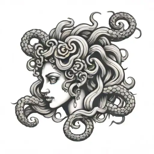 Small Tattoo Design With Medusa Head