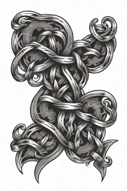 Scottish Tartan Chainmail Along The Sides Intertwined